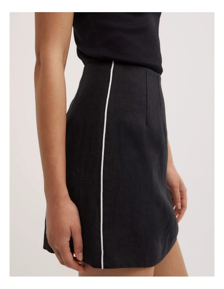 Contrast Mini Skirt in Black image 3