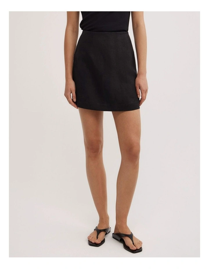 Contrast Mini Skirt in Black image 4