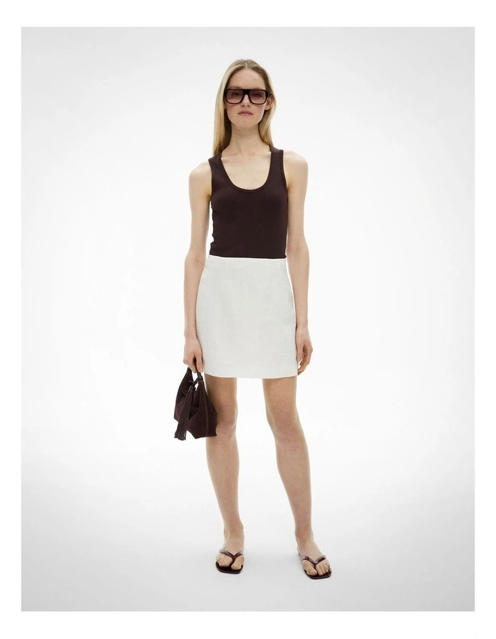 Contrast Mini Skirt in Fresh White image 1