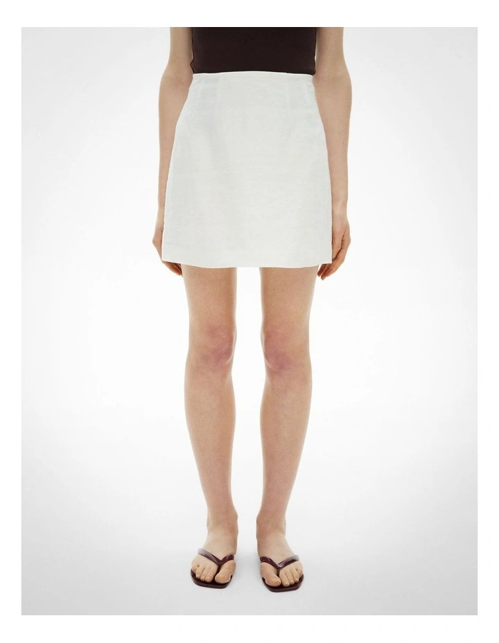 Contrast Mini Skirt in Fresh White image 2
