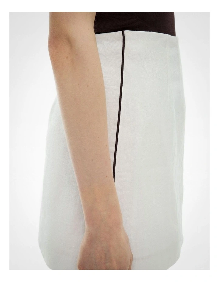 Contrast Mini Skirt in Fresh White image 3