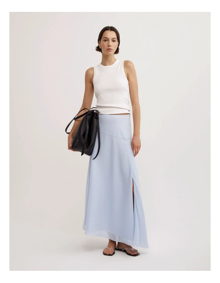 Asymmetric Fluid Skirt in Blue Air image 1