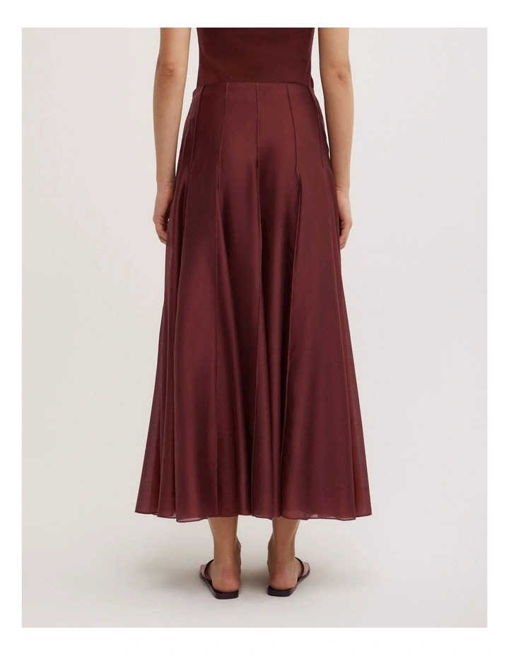 Godet Panel Maxi Skirt in Rhubarb image 2