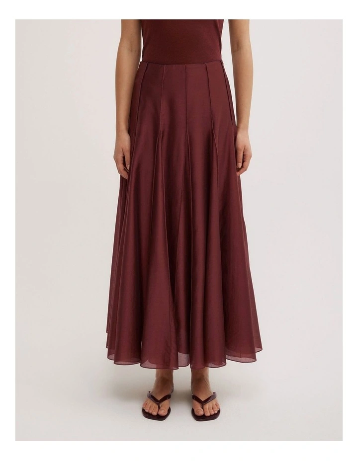 Godet Panel Maxi Skirt in Rhubarb image 4