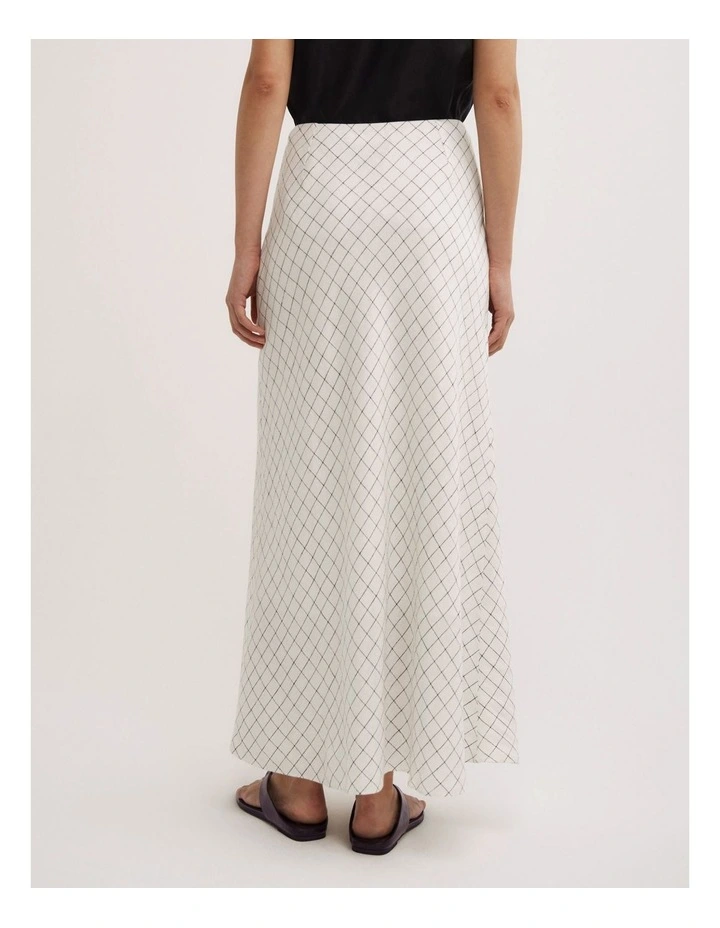 Bias Linen Slip Skirt in Yd Check image 2