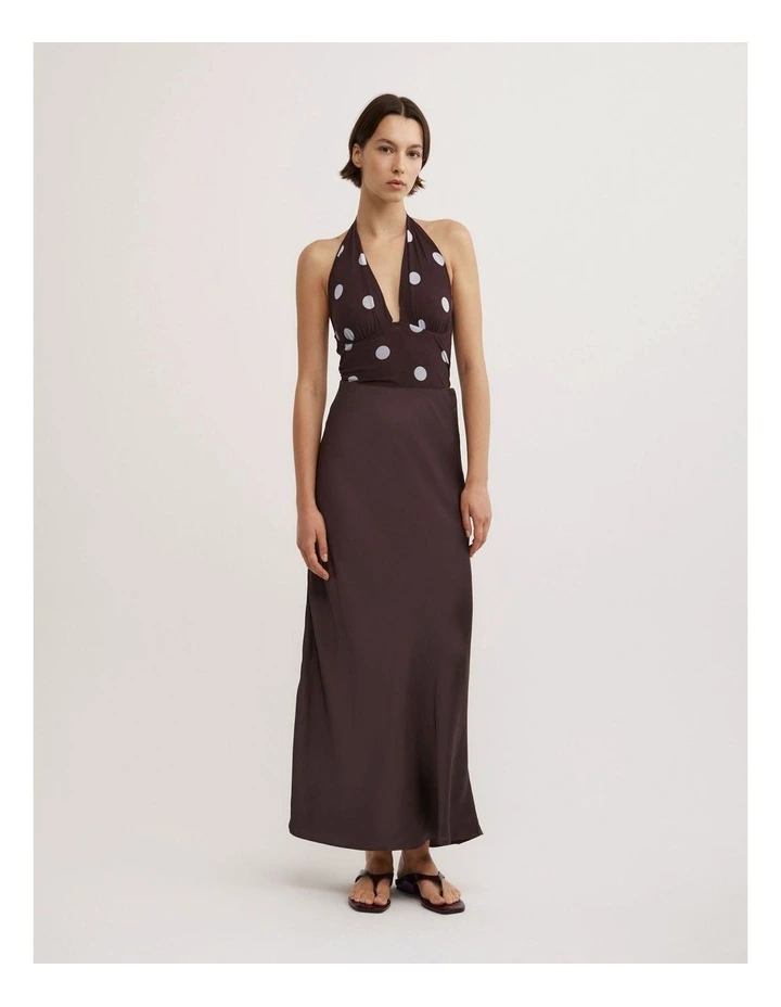 Bias Slip Skirt in Espresso image 2