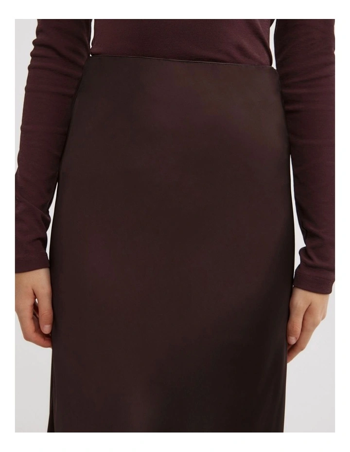 Bias Slip Skirt in Espresso image 3
