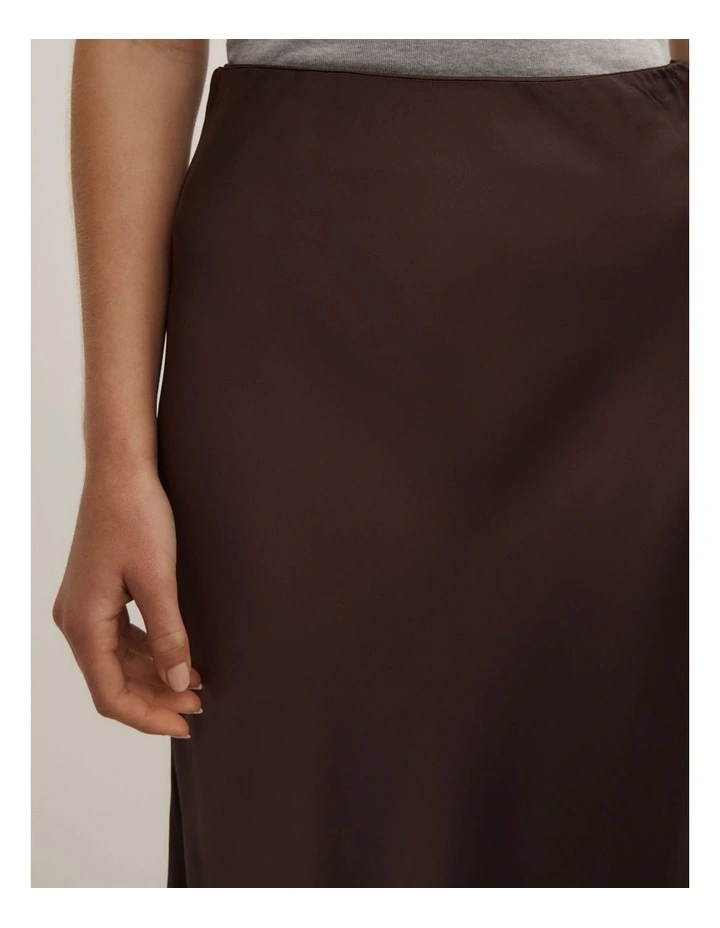 Bias Slip Skirt in Espresso image 3