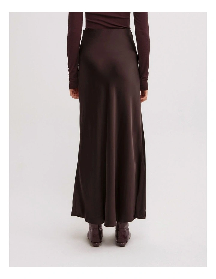 Bias Slip Skirt in Espresso image 4