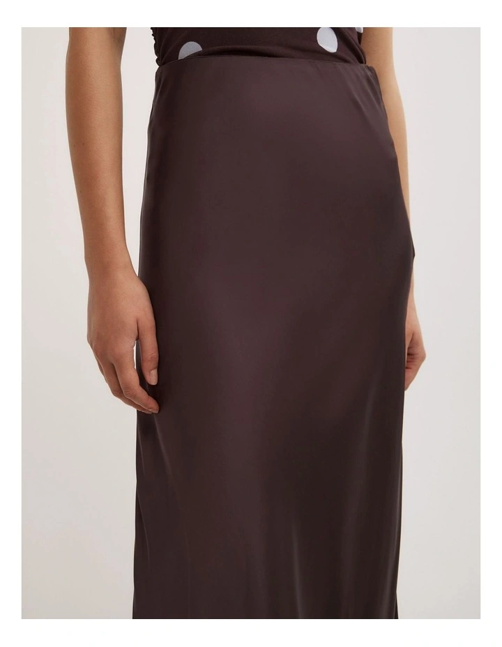Bias Slip Skirt in Espresso image 4