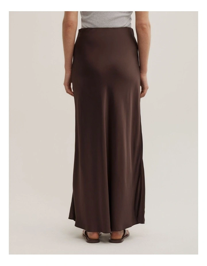 Bias Slip Skirt in Espresso image 5