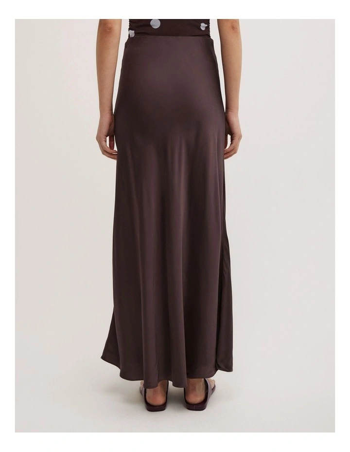 Bias Slip Skirt in Espresso image 5