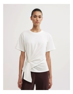 Trim Detail T-shirt in Fresh White