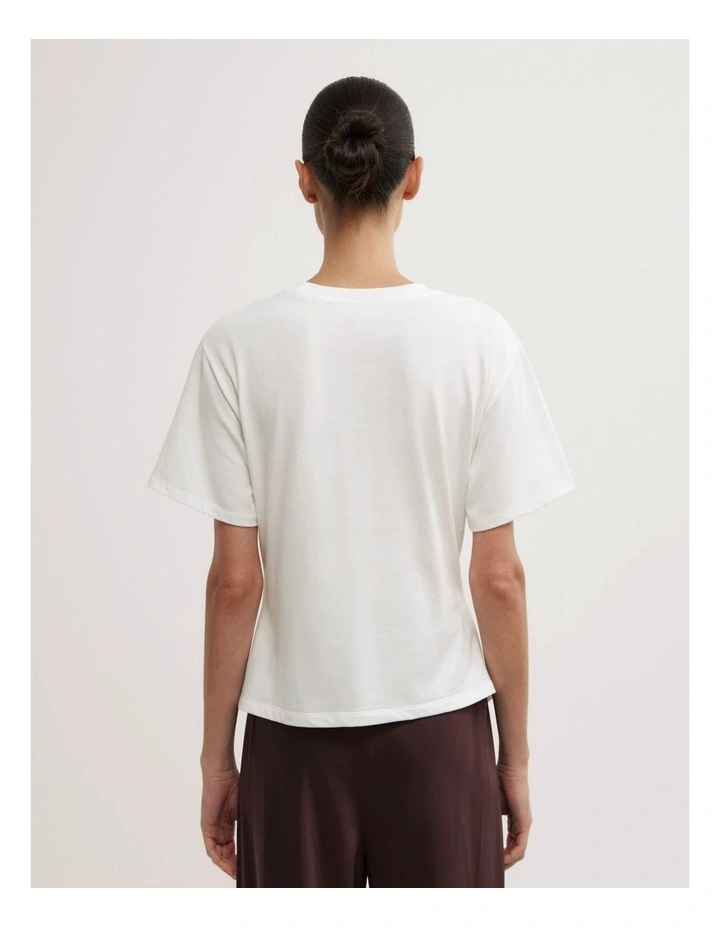 Trim Detail T-shirt in Fresh White image 3