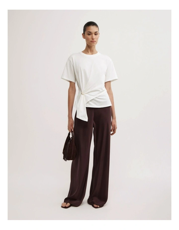 Trim Detail T-shirt in Fresh White image 5