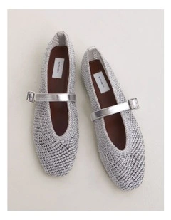 Harriet Flats Shoe in Silver