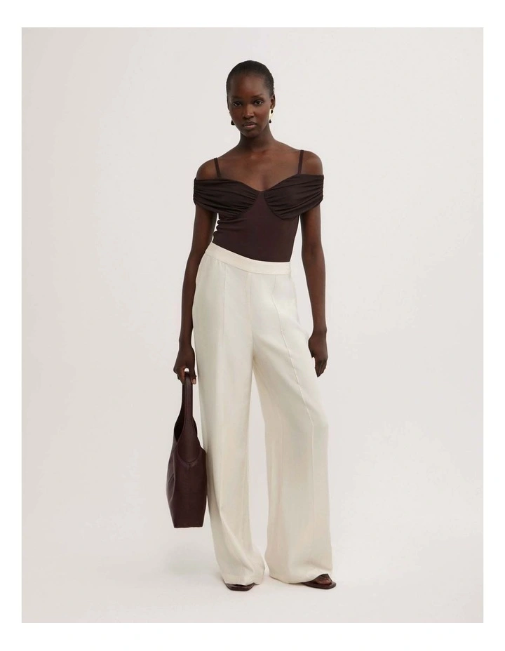 Off Shoulder Bodysuit in Espresso image 2