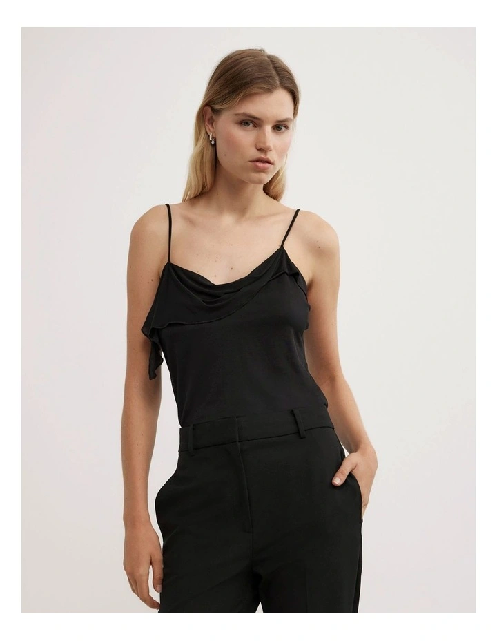 Jersey Twist Camisole in Black image 1