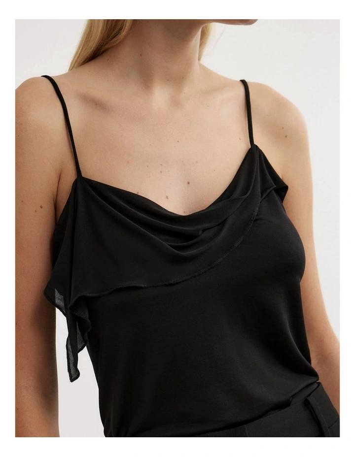 Jersey Twist Camisole in Black image 3