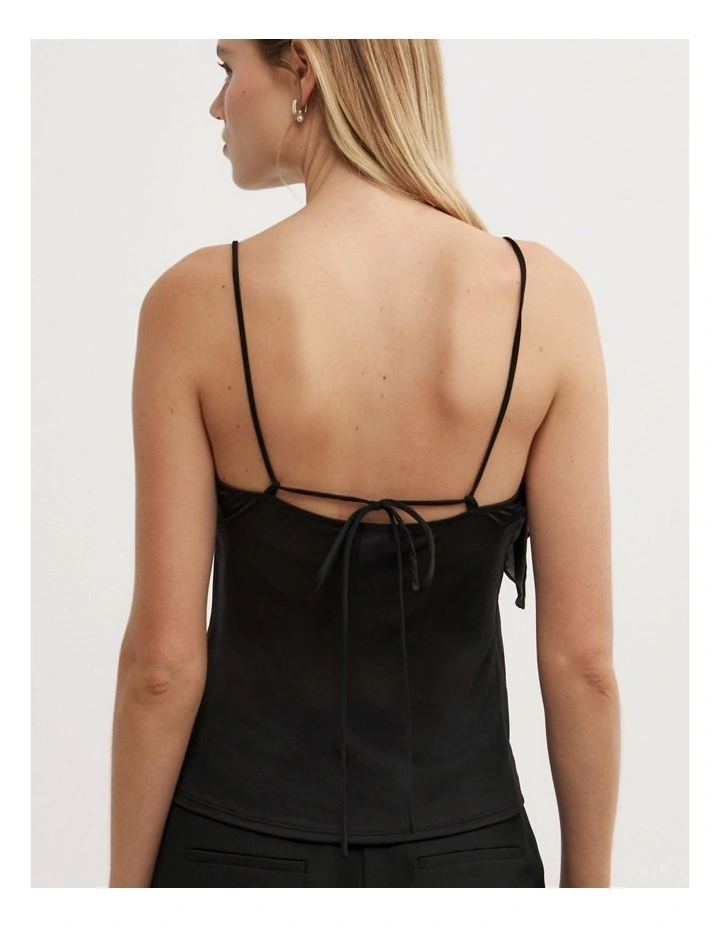 Jersey Twist Camisole in Black image 4