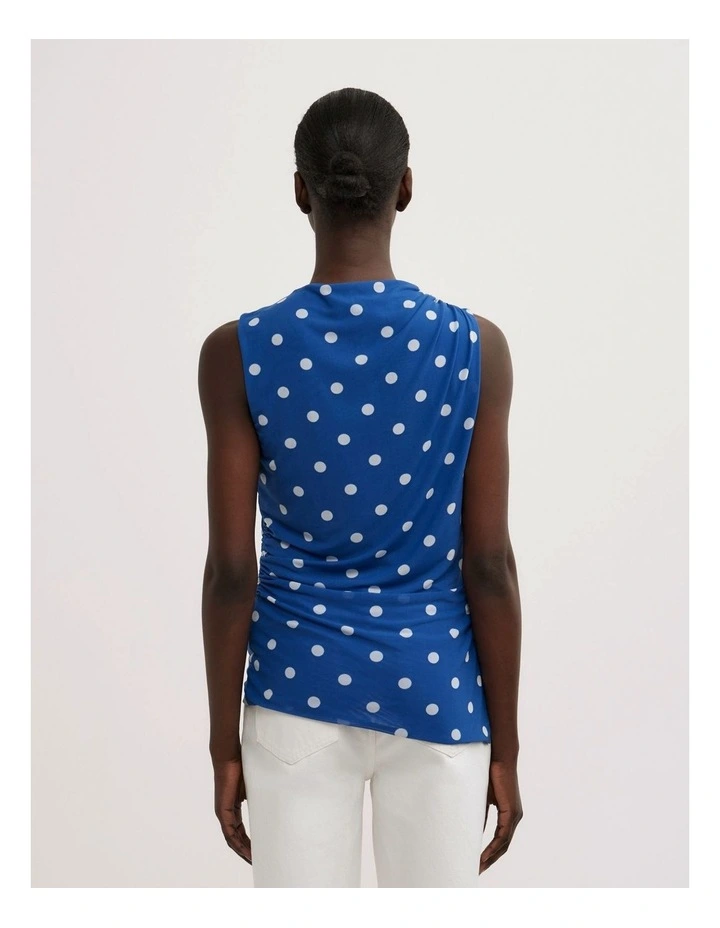 Asymmetric Mesh Tank Top in Cobalt Spot image 5