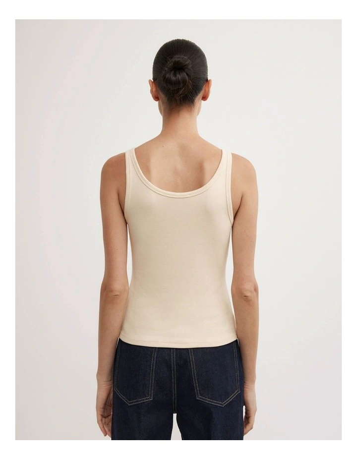 Fine Scoop Neck Tank Top in Butter image 5