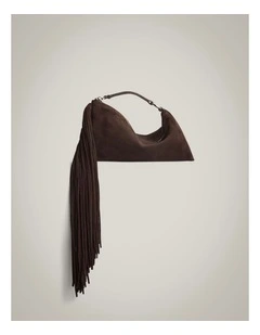 Dakota Fringe Clutch in Bitter Chocolate