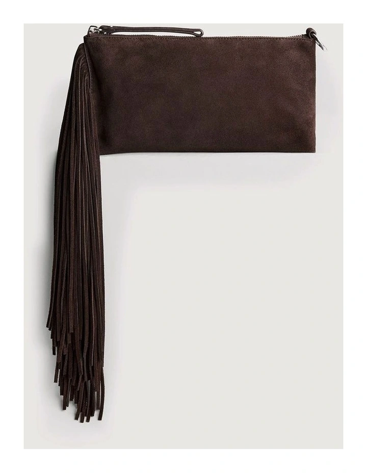 Dakota Fringe Clutch in Bitter Chocolate image 5
