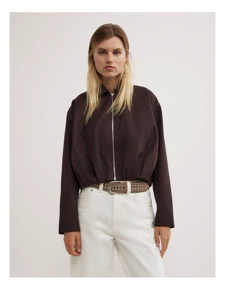 Riley Studded Belt in Walnut image 2