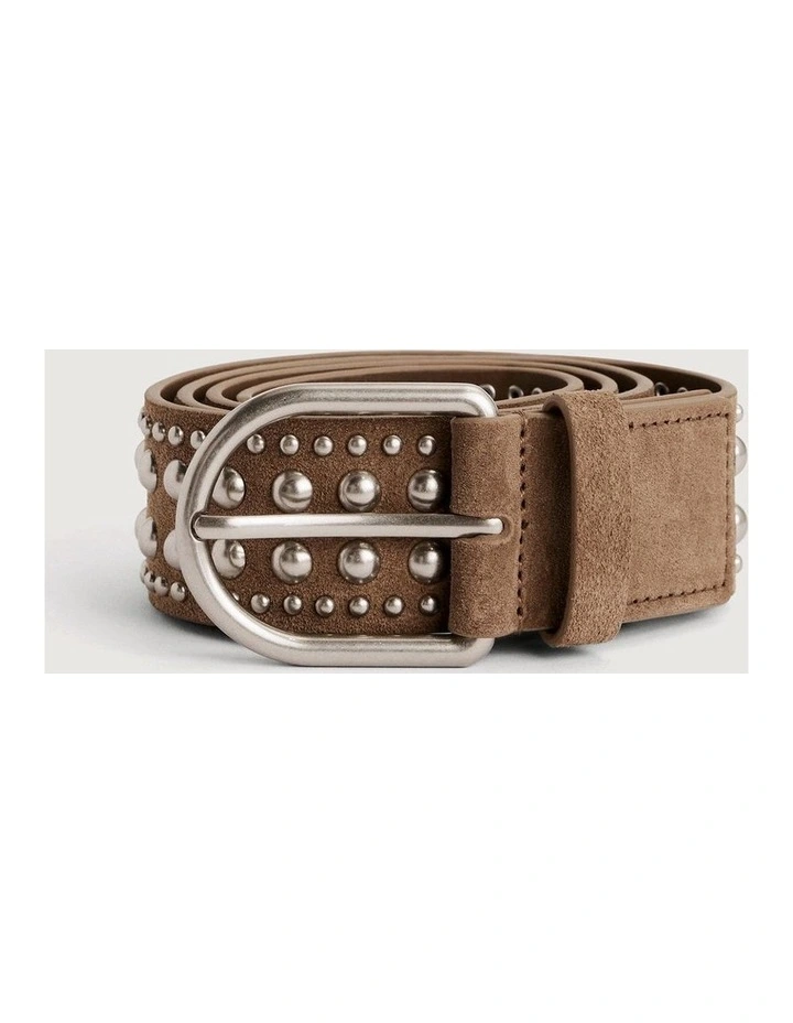 Riley Studded Belt in Walnut image 4
