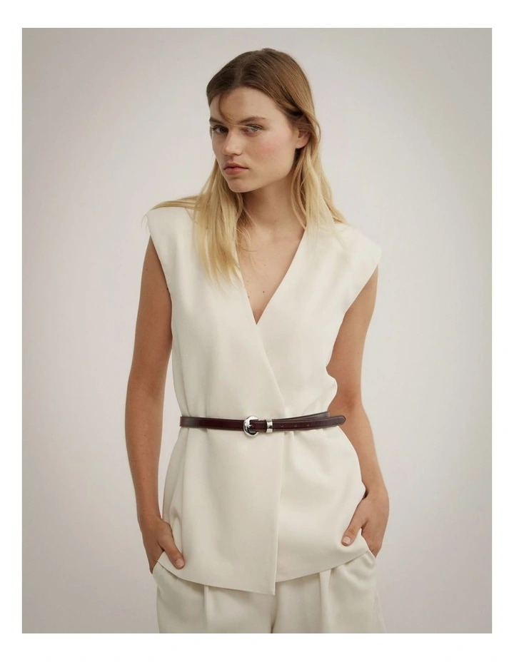 Olivia Slim Belt in Fig image 2