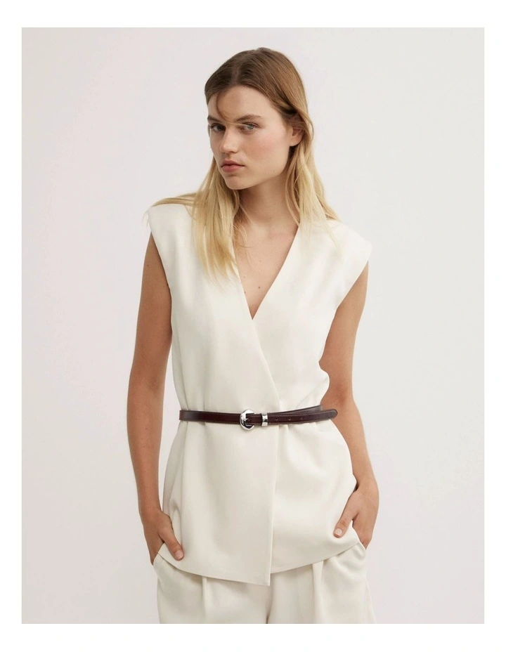 Olivia Slim Belt in Fig image 2