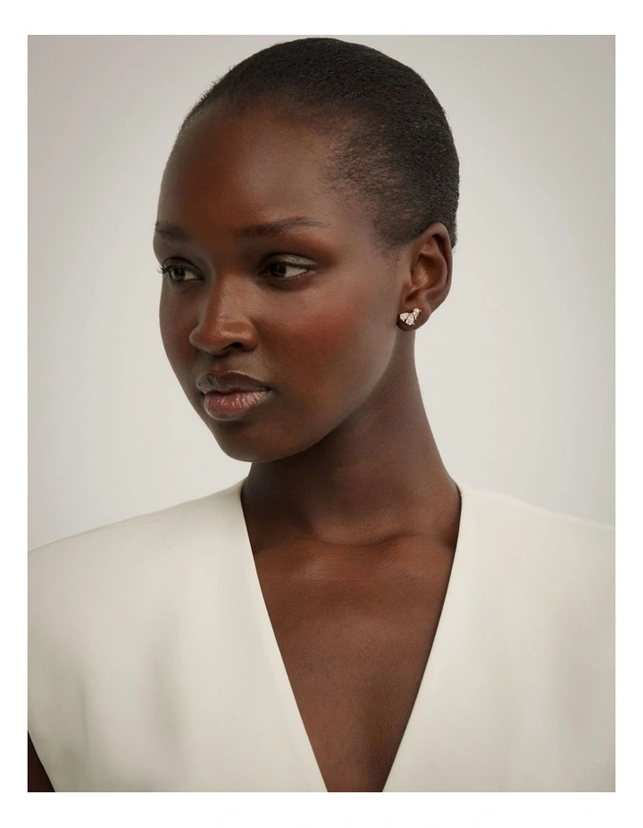 Greta Stud Earrings in Gold image 2