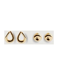 Meg Earrings Set in Gold