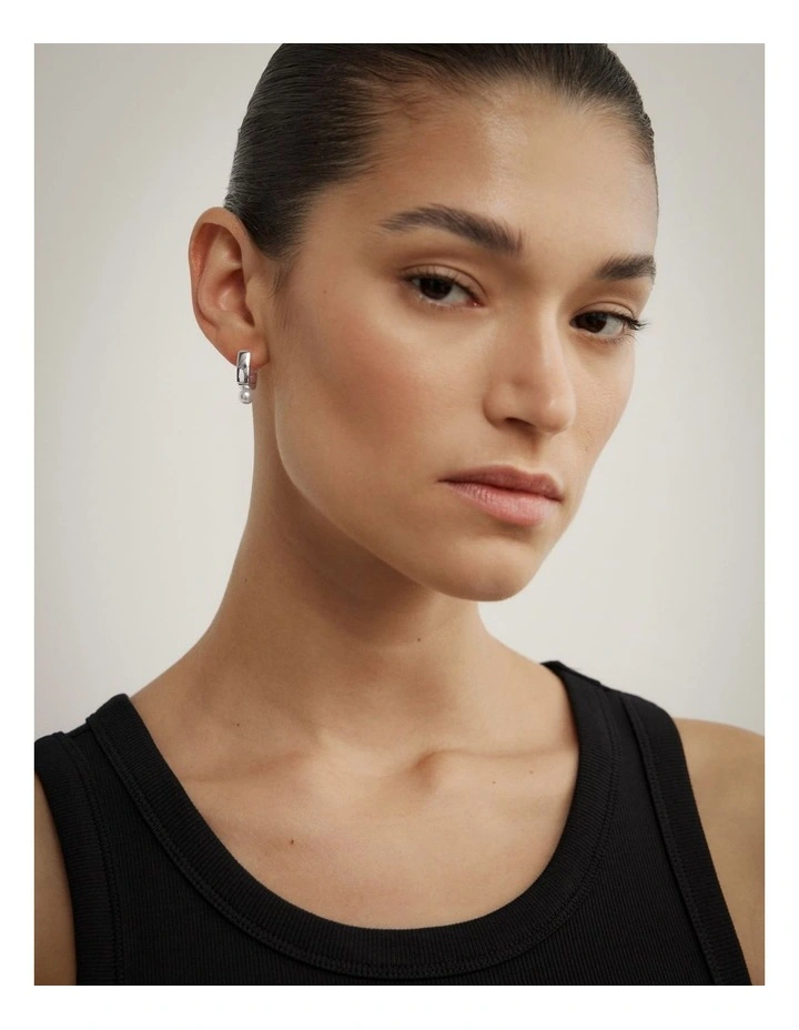 Lou Hoop Earrings in Silver image 2