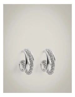 Nora Hoop Earrings in Silver