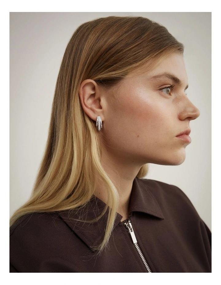 Nora Hoop Earrings in Silver image 2