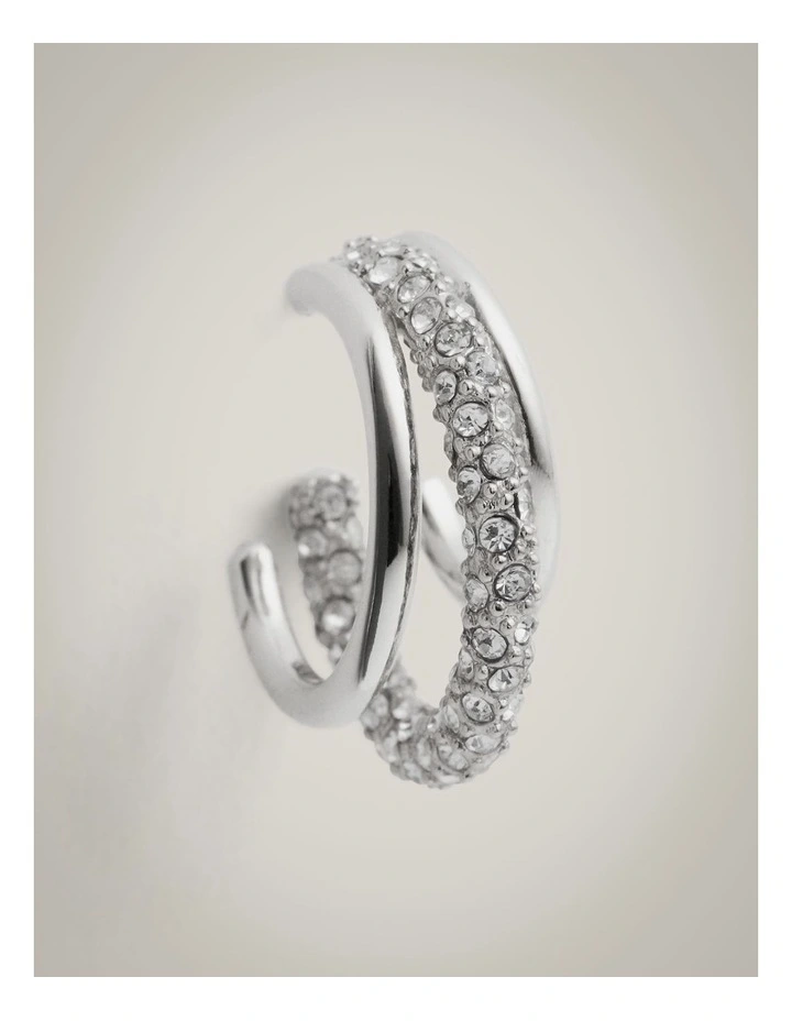 Nora Hoop Earrings in Silver image 3