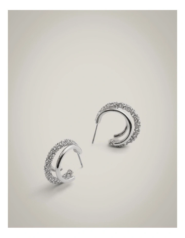 Nora Hoop Earrings in Silver image 4
