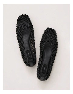 Hazel Woven Flats in Black