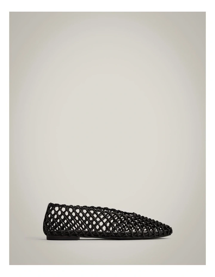 Hazel Woven Flats in Black image 3