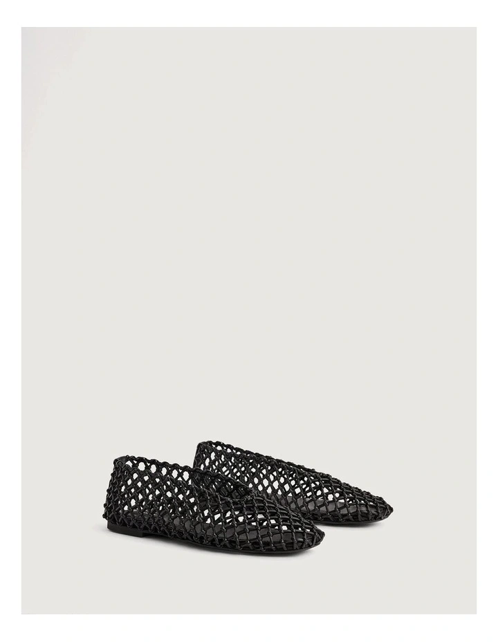 Hazel Woven Flats in Black image 4