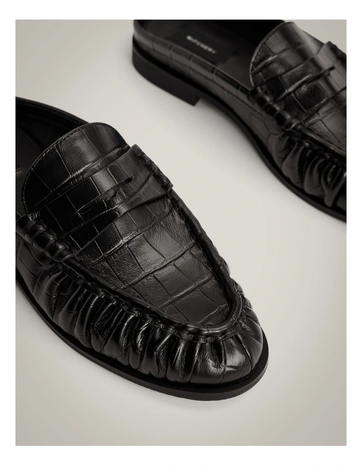 Zoe Mule Loafers in Black image 4