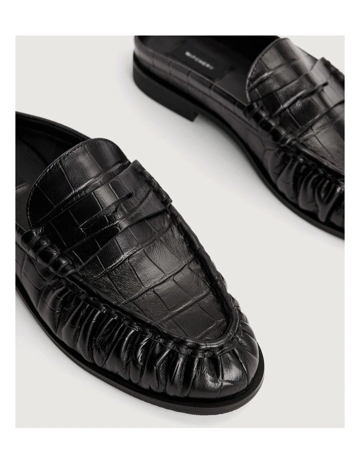 Zoe Mule Loafers in Black image 4