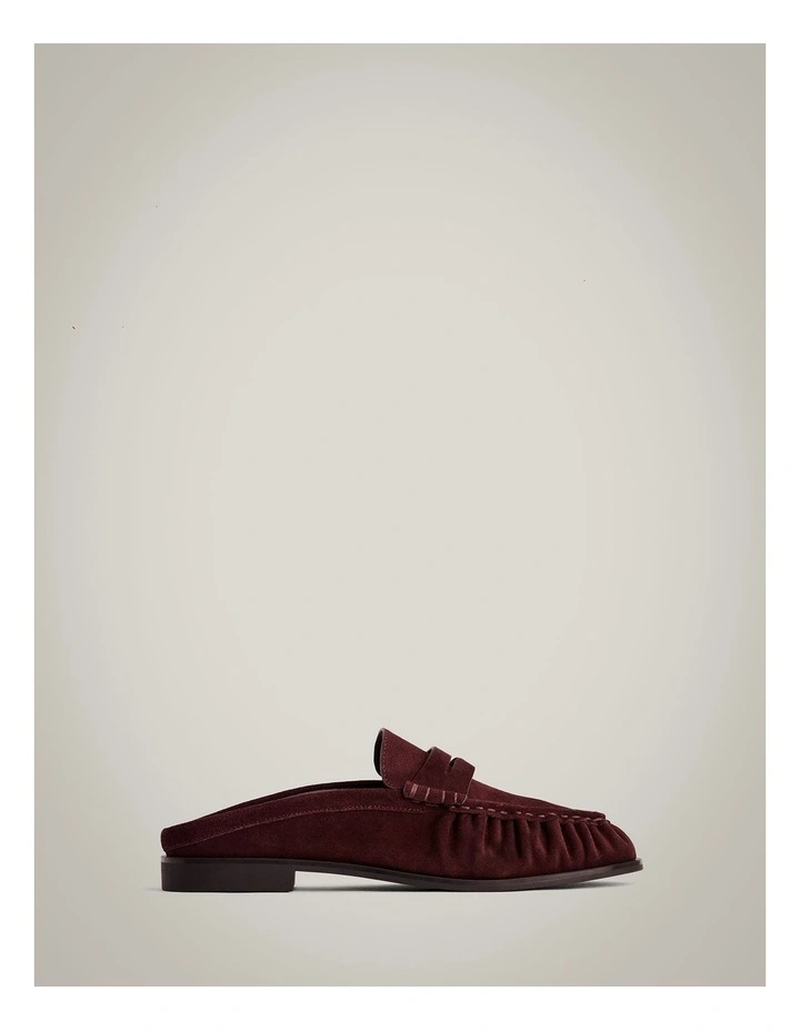 Zoe Suede Mule Loafers in Fig image 1