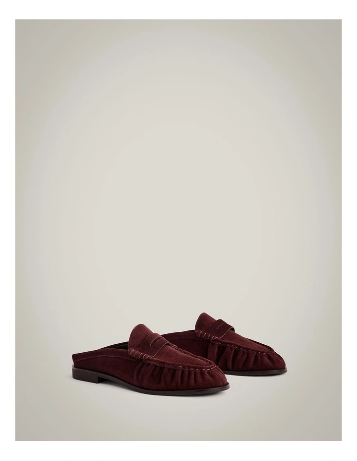 Zoe Suede Mule Loafers in Fig image 3