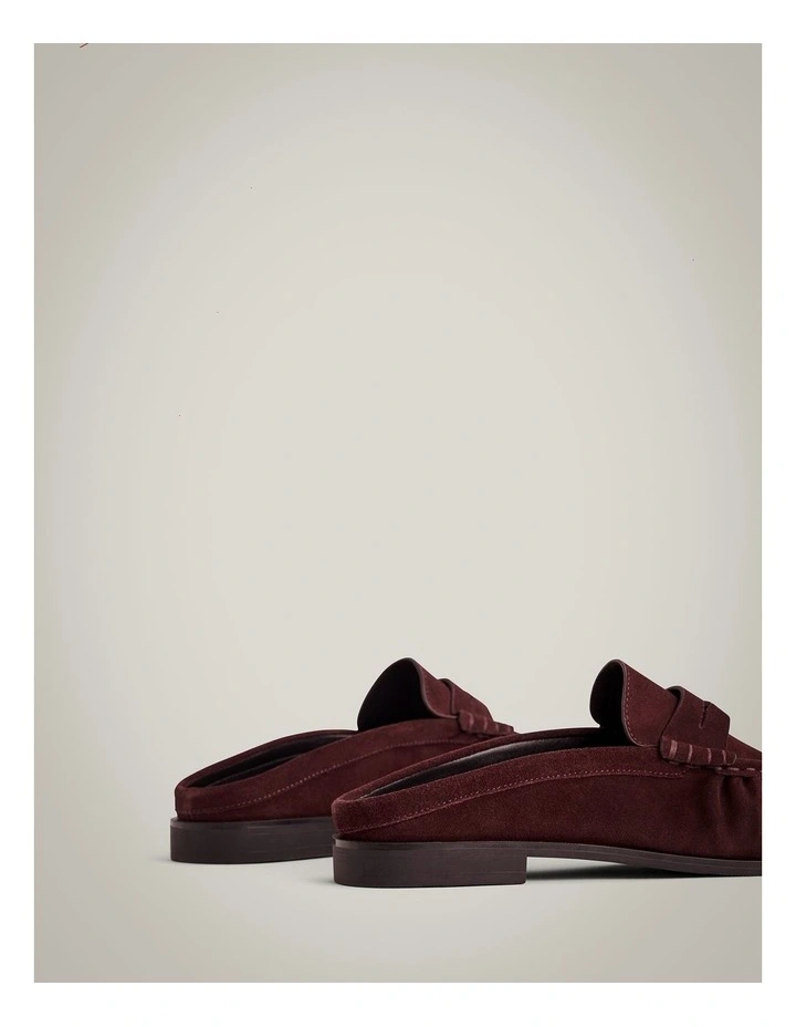Zoe Suede Mule Loafers in Fig image 5