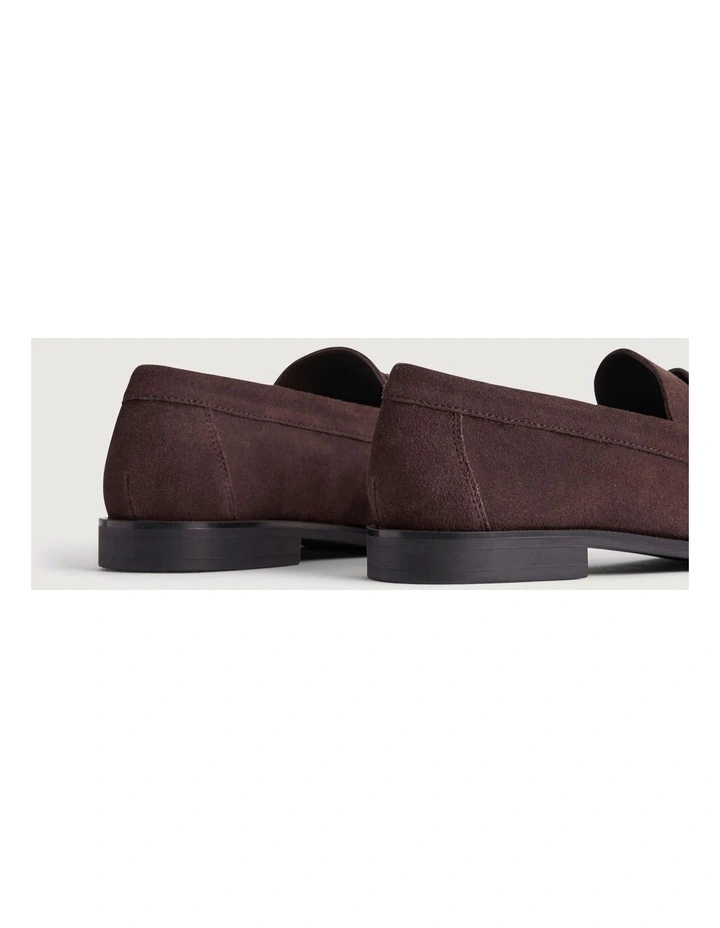 Zoe Suede Mule Loafers in Fig image 5
