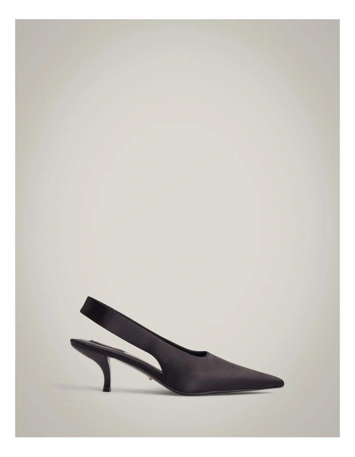 Fleur Satin Heels in Black image 1