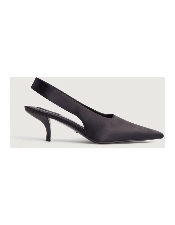 Fleur Satin Heels in Black image 1